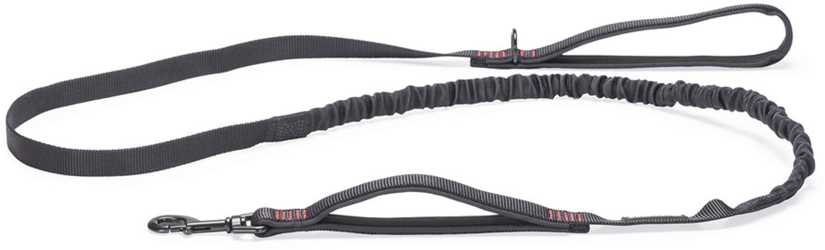 Beeztees Parinca Premium elastische Laufleine – Hundeleine – Nylon – Schwarz – 180 cm x 20 mm