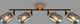 Briloner - Hema - Spot, mit Holz, Rauchglas, 4x E27 max. 10w