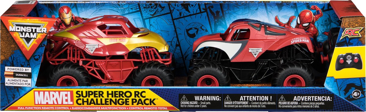 Monster Jam RC Marvel – Iron Man und Amazing Spider-Man – 2 ferngesteuerte Monster Jam Trucks – Maßstab 1:24