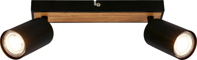 Briloner tib - Deckenstrahler - 2172024 - drehbar - Ein-Aus über Wandschalter - 15,5 x 5,5 x 25,5 cm - schwarzes Holz
