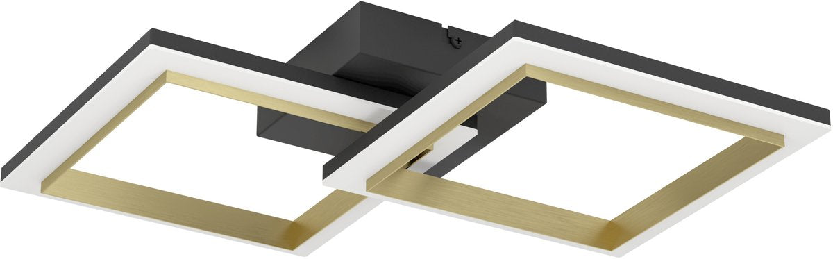 Eglo Calliera Deckenleuchte - LED - 52,5 cm - Schwarz|Gold|Weiß - dimmbar