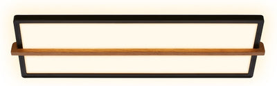 Briloner remsa - LED-Deckenleuchte - Deckenlampe mit indirektem Licht - warmweißes Licht - 20 x 60,5 x 4,5 cm - schwarzes Holz