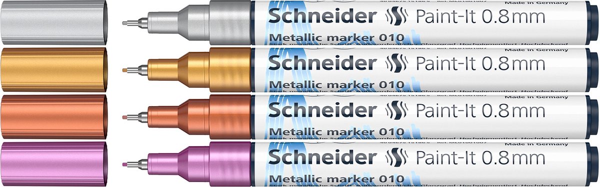 Schneider Schreibgeräte Schneider Metallic Marker – Paint-it 011 – 2 mm – 4 Stück – S-ML01111501