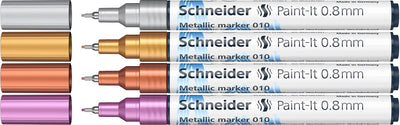 Schneider Schreibgeräte Schneider Metallic Marker – Paint-it 011 – 2 mm – 4 Stück – S-ML01111501