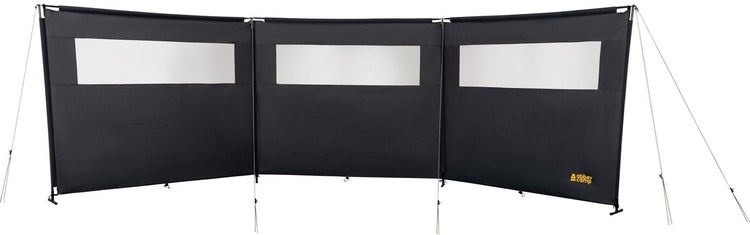 Abbey Camp Windschutz mit Oberrohr – grau – ca. 500 x 145 cm – mit Fenster