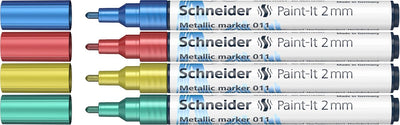 Schneider Schreibgeräte Schneider Metallic Marker – Paint-it 011 – Strichstärke 2 mm – 4 Stück – s-ml01111502