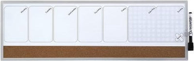 Nobo Whiteboard-Wochenplaner – Wochenplaner magnetisch – 585 x 190 mm – Naturbraun – ideal für das Home-Office