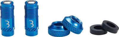 BBB Cycling CoreCap – Universal-Ventil-Upgrade-Set – 300 % mehr Luftstrom – passend für alle Pumpen – Presta- bis Schrader-Format – 2 Stück – blau – BTI-165