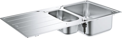Grohe K500 Edelstahlspüle mit Korbstopfen
