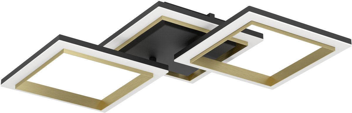 Eglo Calliera Deckenleuchte - LED - 59,5 cm - Schwarz|Gold|Weiß - dimmbar