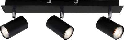 Briloner Run - Aufbaustrahler - Deckenlampe mit kippbaren Strahlern - Deckenstrahler mit GU10 - Schwarz
