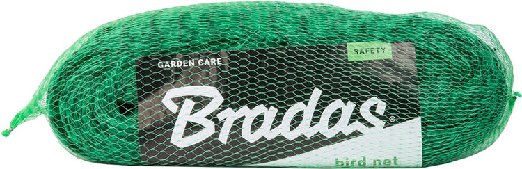 Bradas Vogelnetz 4x20 Meter - extra stark - Maschenweite 19mm - grün - Gartennetz Vögel - Vogelabwehr