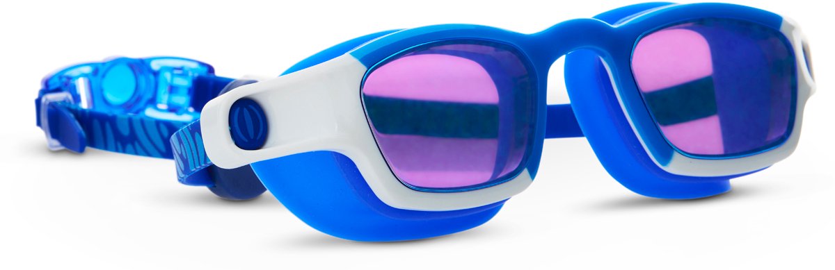 Bling2o Schwimmbrille Kinder - Kurze Flosse - Taucherbrille - Antibeschlag - UV-Schutz - Blau