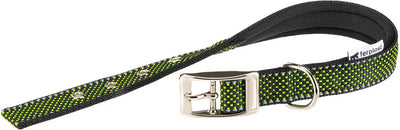 Ferplast Daytona Deluxe Collar Hundehalsband – weiches Futter – grün – reflektierend – L – Breite: 2,5 cm – Halsumfang: 37 – 45 cm (bitte vor der Bestellung messen)