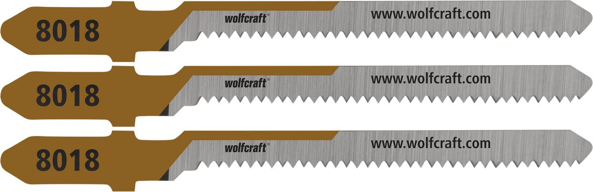 Wolfcraft – 3 Stichsägeblätter für Sperrholz – 20 mm – HCS mit T-Schaft – 8018000
