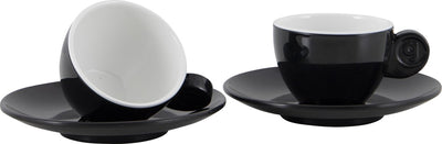 Gimex - Solid Line - Espressoset - Schwarz und Weiß - 85 ml - 2 Stück