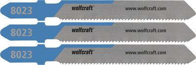 Wolfcraft – Stichsägeblätter aus Edelstahl – bis 3 mm dick – Feinschnitt – BIM-Stichsägeblatt mit T-Schaft – für Edelstahl – 8023000