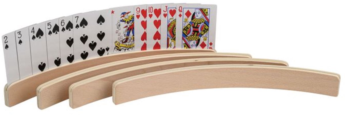 Philos Holz-Spielkartenhalter FSC 100 % – 4er-Set – 35 cm.