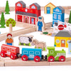 Bigjigs Holzzug Set City and Land, 101dlg.