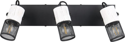 Trio tosh - spot - schwarz und weiß - exkl. 3x E14 40W - Deckenstrahler - Holzelemente in Weiß