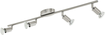 Eglo Buzz - Deckenstrahler - 4 Lichter - LED - Nickel matt