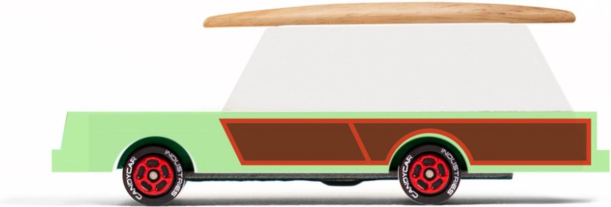 Candylab Spielzeugauto Surf Wagon – Retro-Holzauto für Kinder.