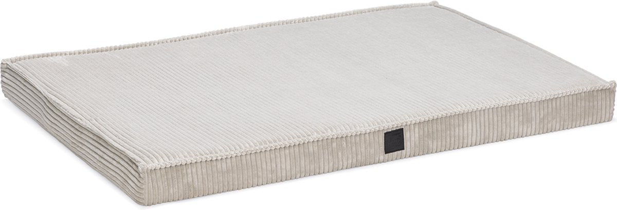 Designed by Lotte Bankkissen gerippt – Hundekissen – orthopädisch – gerippter Stoff – hellgrau – 108 x 69 x 8 cm