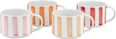 Leopold Wien - Kaffeetasse Franca - 4er-Set - Streifendesign