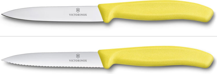 Victorinox Swiss Classic Büromesser - 2 Teile: glatt und gezahnt - Gelb
