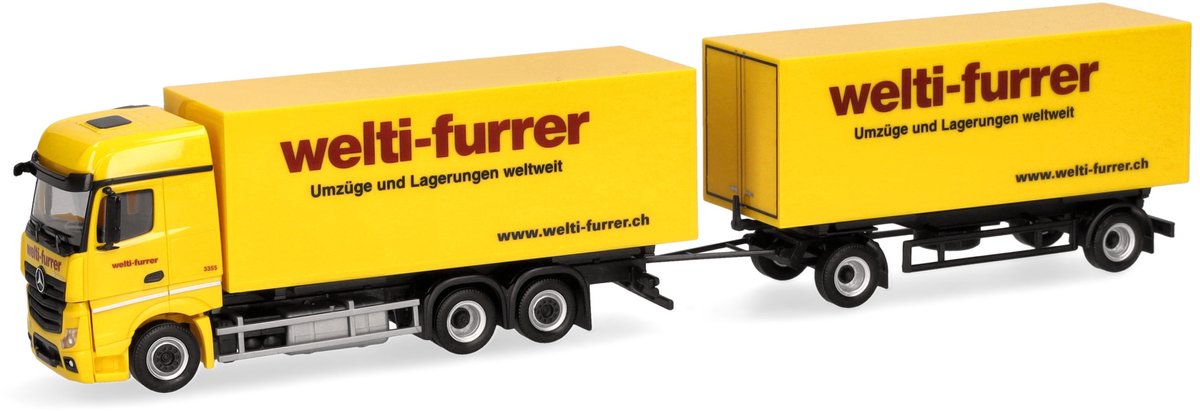 Herpa Mercedes Benz Actros Bigspace Wechselbrücken Welti-Furrer