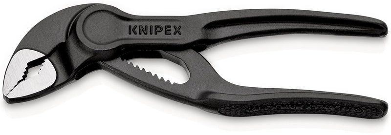 Knipex cobra® xs Rohr- und Wasserpumpenzange | 100mm Länge | rough surfaces | Erleichterung | grau atramentiert - 87 00 100 sw
