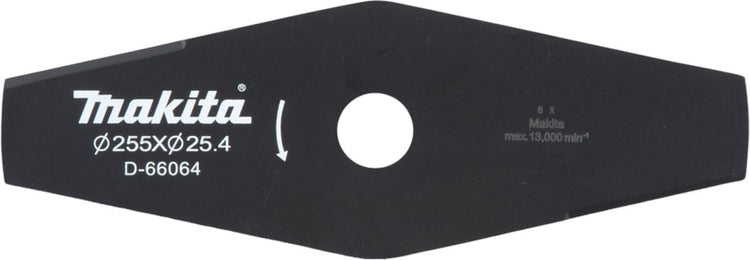 Makita 2-Zahn-Grasschneidemesser Stahl zwei Zähne für Sensen und Freischneider 255 x 25,4 mm (D-66064)