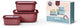 Mepal – Cirqula-Frischhaltedosen-Set mit mehreren Schüsseln – 750 + 1500 + 3000 ml – rechteckig – lebendiges Mauve