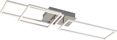 Briloner Gestell - Deckenleuchte - stufenweise dimmbar - neigbar - warmweißes Licht - Deckenleuchte mit Memory-Funktion - Silber - 92,8 x 26 x 9,6 cm