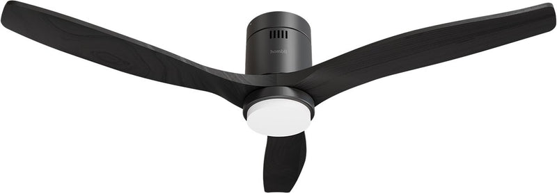 Hombli smarter Deckenventilator mit Beleuchtung – ø132 cm – inkl. Fernbedienung - schwarzes schwarzes Holz