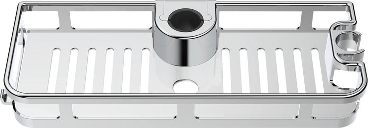 Wenko Duschablage Libertà Chrom 28x12cm – Duschablage ohne Bohren – Duschkorb