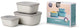 Mepal – Multi-Bowl-Cirqula-Aufbewahrungsbox-Set – 750 + 1500 + 3000 ml – rechteckig – nordisches Weiß