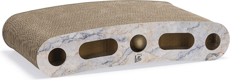 Entworfen von Lotte Suvi Kratzpappe – Kratzbrett – inkl. Bälle – inkl. Katzenminze – beige – 46 x 25 x 9 cm