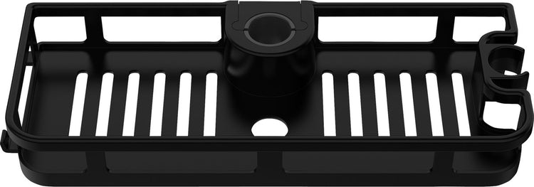 Wenko Duschablage Libertà schwarz 28x12cm – Duschablage ohne Bohren – Duschkorb