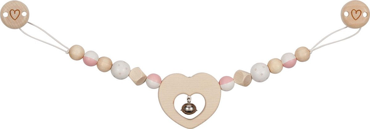 Goki Holzwagen Halskette Herz mit Clips