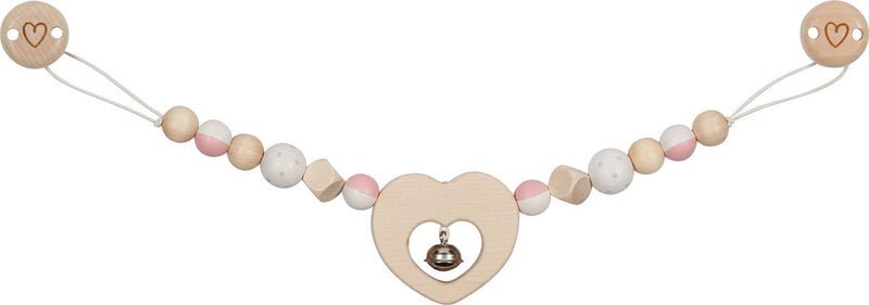 Goki Holzwagen Halskette Herz mit Clips