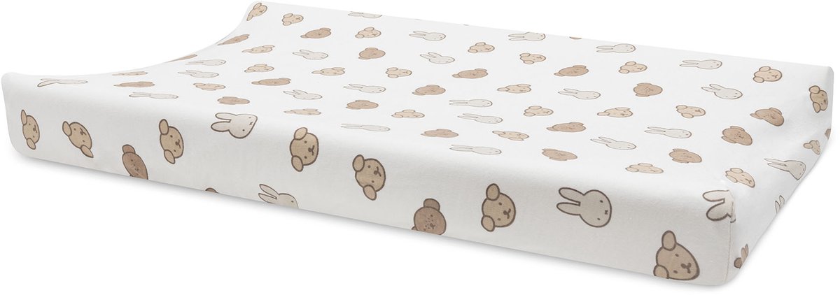 Jollein x Miffy Wickelauflagenbezug – 50 x 70 cm – Jersey – Miffy und Freunde