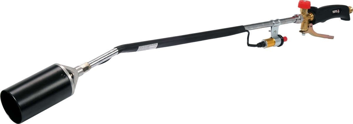 Yato-Unkrautbrenner mit Piezo-Zündung, 5 Meter Gasschlauch und Druckregler 90 cm