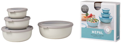 Mepal - Multi Bowl Cirqula Frischhaltedosen-Set - 350 + 750 + 1250 + 2250 ml - rund - Nordic White