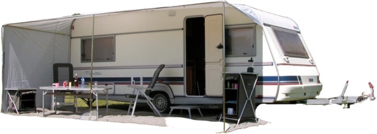Eurotrail Schiebemarkise für Wohnwagen, 820 x 240 cm, Polyester, grau