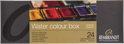 Rembrandt Aquarellfarben-Metallset | 24 Pfannen + Pinsel