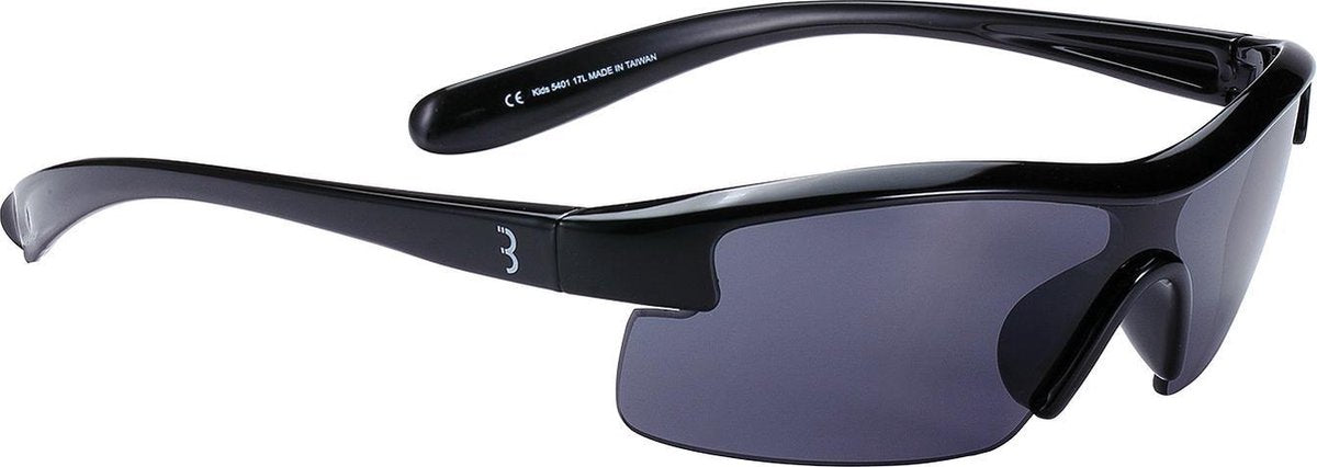 Bbb Cycling Fahrradbrille Kind – sportliche Sonnenbrille Kind – 100 % UV-Schutz – Sonnenbrille für Jungen und Mädchen – glänzendes Schwarz – bsg-54