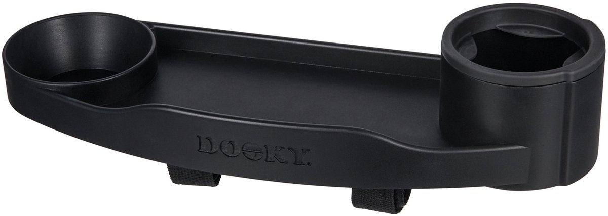 Dooky Kinderwagen-Snack-Aktivitätstablett – Ess- und Spieltablett für Kinderwagen und Buggy – schwarz
