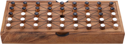 Engelhart Fanorona – Strategiespiel aus Holz – klassisches Brettspiel für 2 Spieler – taktisches Denkspiel – traditionelles afrikanisches Spiel –