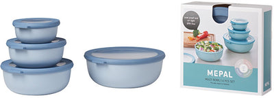 Mepal – Multi-Bowl-Cirqula-Frischhaltedosen-Set – 350 + 750 + 1250 + 2250 ml – rund – Nordic Blue